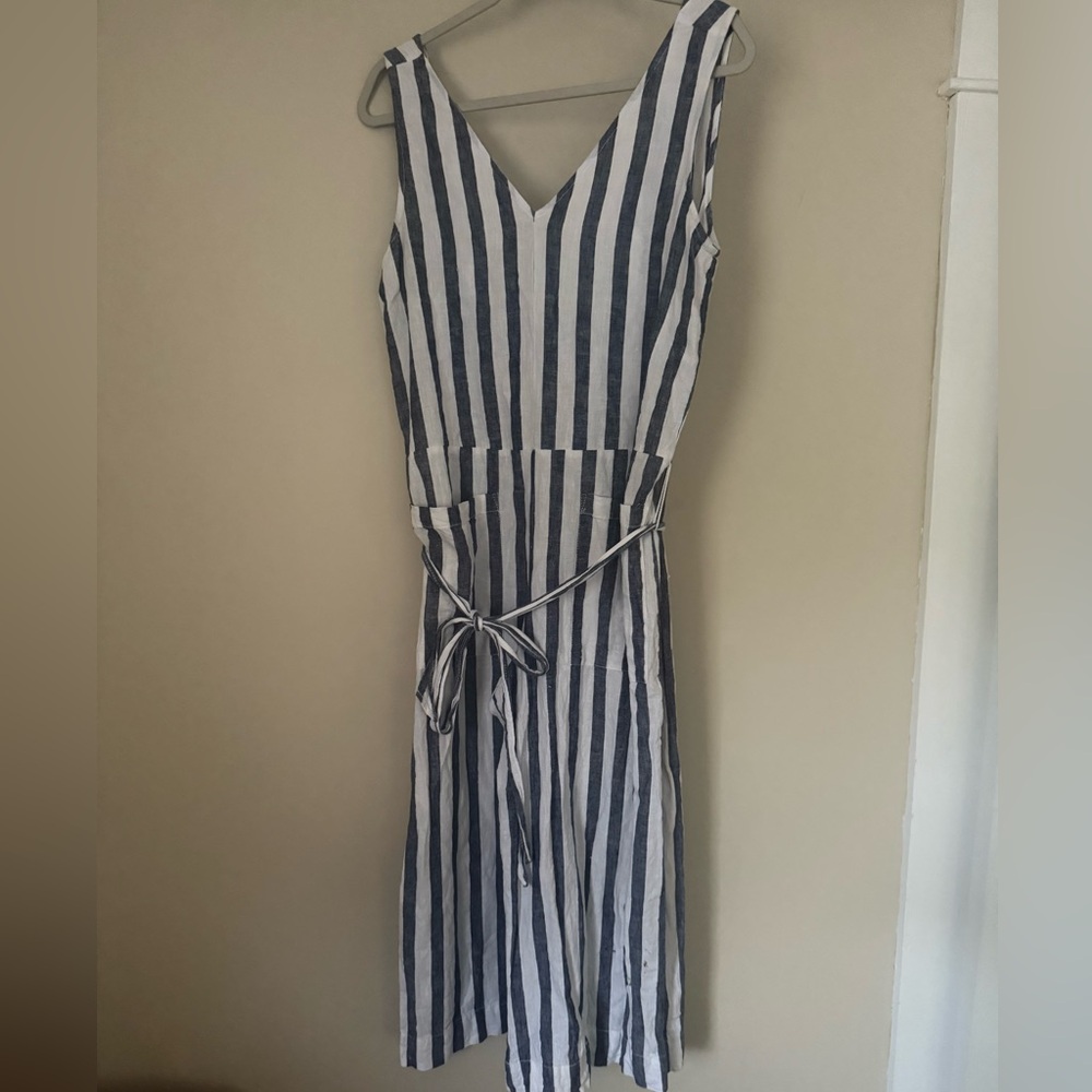 Striped V-Neck Sleeveless Jumper